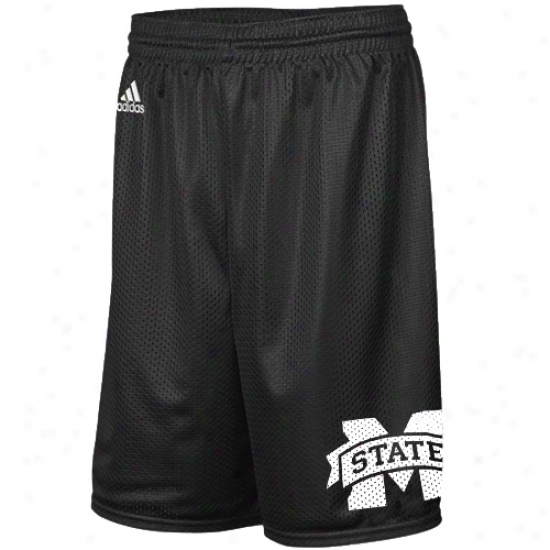 Adidas Mississippi State Bulldogs Black Super Logo Mesh Shorts