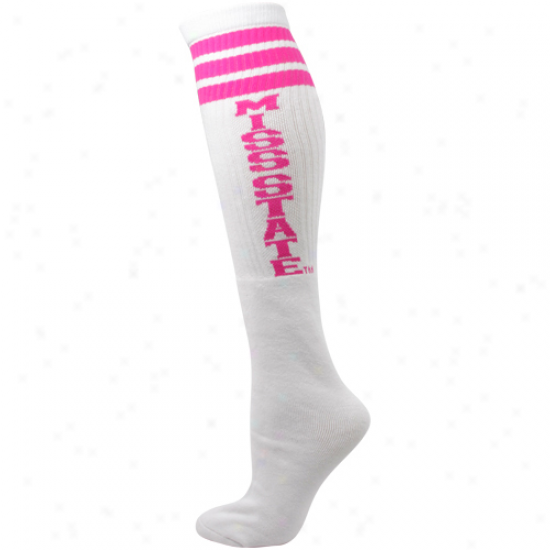 Adidas Mississippi State Bulldogs Ladies White Breast Cancer Awarrness Knee Socks