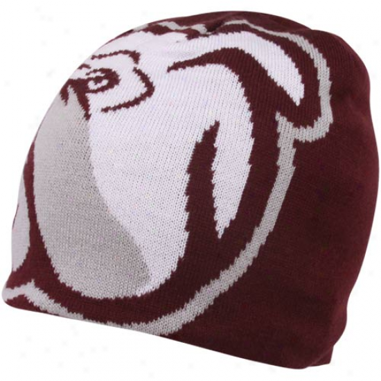 Adidas Mississippi State Bulldogs Maroon Large Masco5 Reversible Beanie