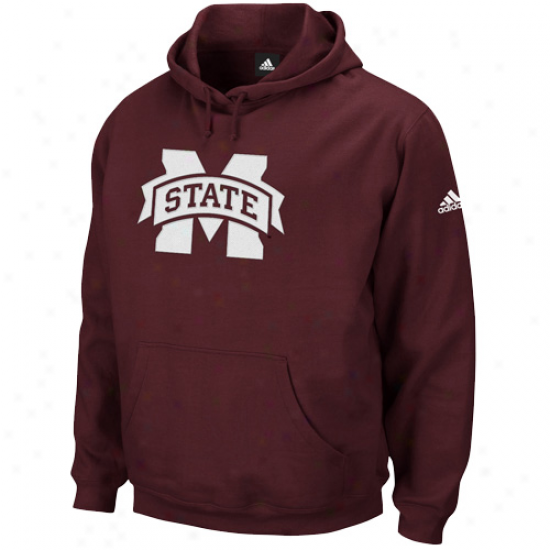 Adidas Mississippi State Bulldogs Maroon Playbook Pullover Hoodie Sweatshirt