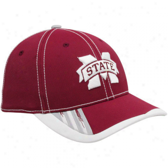 Adidas Mississippi State Bulldogs Youth Maroon Players Flex Hat