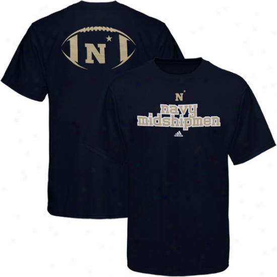 Adidas Navy Midshipmen Backfield T-shirt - Navy Blue