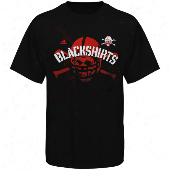 Adidas Nebraska Cornhuskers Blackshirts Big Skull T-shirt - Black