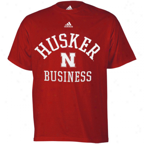 Adidas Nebraska Cornhuskers Major Study T-shirt - Scarlet-