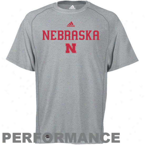 Adidas Nebraska Cornhuskers Sideline Performance T-shirt - Ash