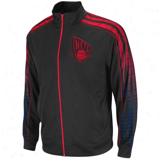 Adidas New Jersey Nets Black Vibe Full Zip Track Jacket