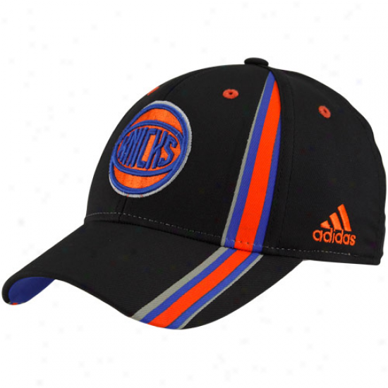 Adidas New York Knicks Black Team Jersey Pro Shape Structured Flex Hat