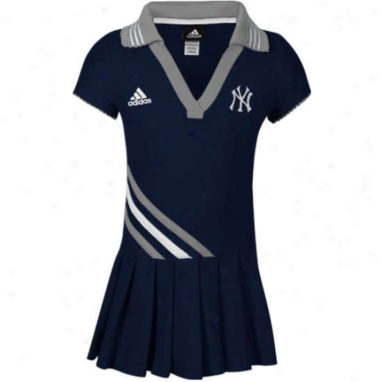 Adidas New York Yankees Toddler Girls Polo Dress - Ships of war Blue