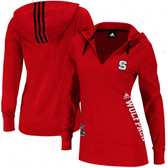 Adidas North Carolina State Wolfpack Ladies Campus Intersect Hooded Long Sleeve T-shirt - Rrd