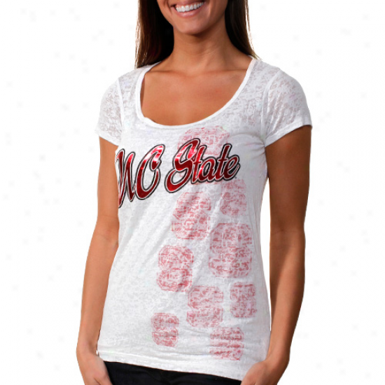 Adidas North Carolina State Wolfpack Ladies Inside The Game PremiumB urnout T-shirt - White