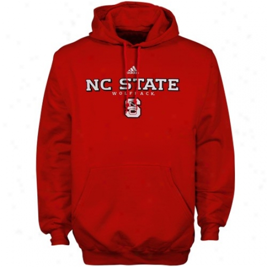 Adidas Northerly Carolina State Wolfpack Red Faithful Basic Hoody Sweatshirt