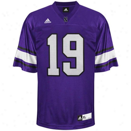 Adidas Northwestern Wilcdats #19 Replica Football Jersey - Purple