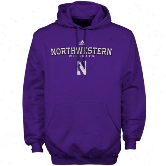 Adidas Northwestern Wildcats Purple True Basic Hoody Sweatshirt