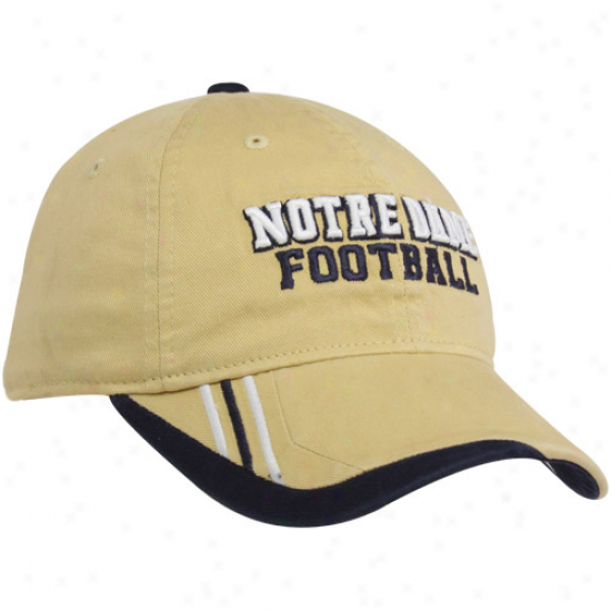 Adidas Notre Dame Fighting Irish Gold Football Player Obliquity Flex Hat