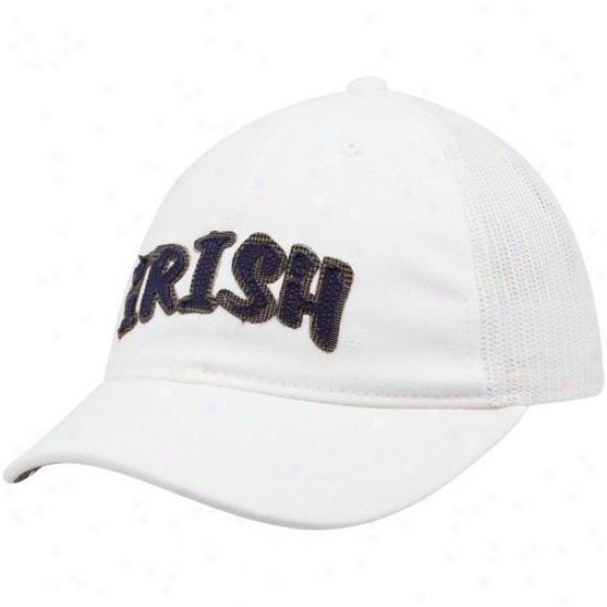 Adidas Notre Dame Fighting Irish Ladies White Short Brim Slouch Adjustable Hat