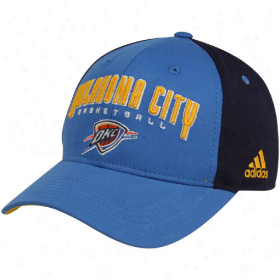 Adidas Oklahoma City Thunder Royal Blue-navy Blue Brotherhood Adjustable Hat