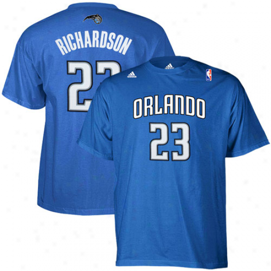 Adidas Orlando Magic #23 Jason Richardson Royal Blue Net Number T-shirt