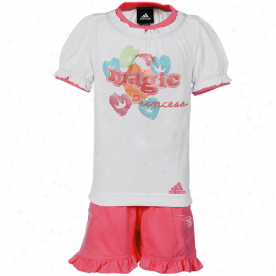 Adidas Orlando Magic Toddler Girls White-pink Princess T-shirt & Shorts Regular