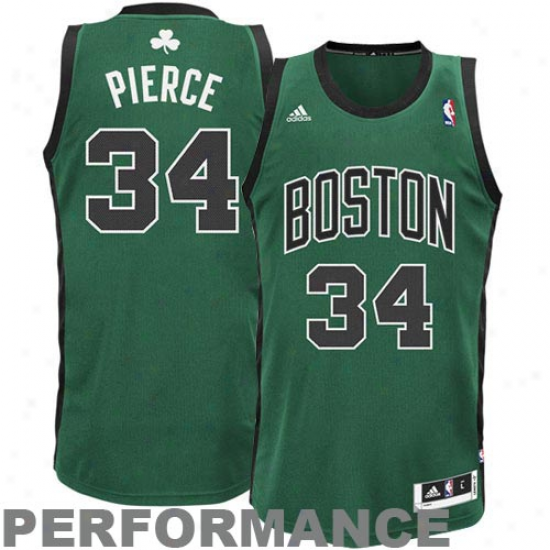 Adidas Paul Pierce Boston Celtics Youth Revolution 30 Swingman Composition Jersey - Kelly Green W/ Black Trim