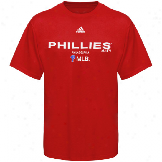 Adidas Philadelphia Phillies Youth Red Steel Edge T-shirt