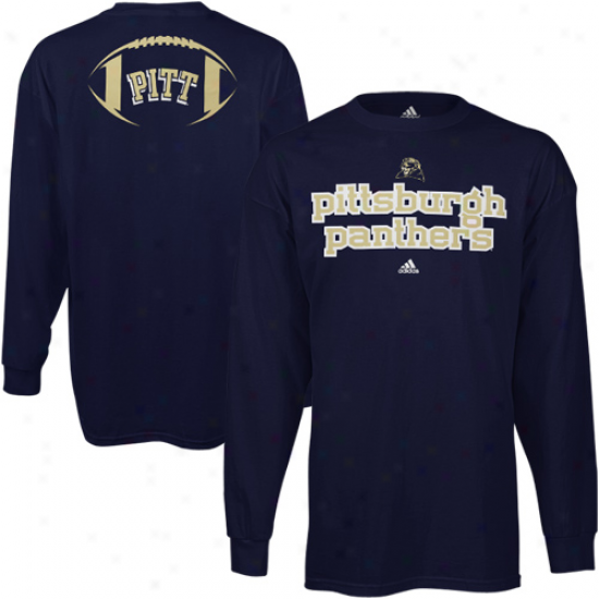 Adidas Pittsburgh Panthers Backfield Long Sleeve T-shirt - Nagy Blue