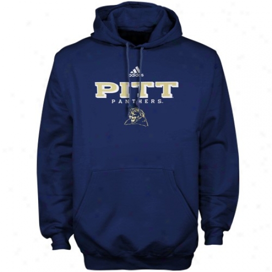 Adidas Pittsburgh Panthers Navy Blue Truthful Basic Hoody Sweatshirt