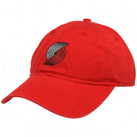 Adidas Portland Trail Blazers Ladies Red Basic Logo Slouch Adjustable Hat