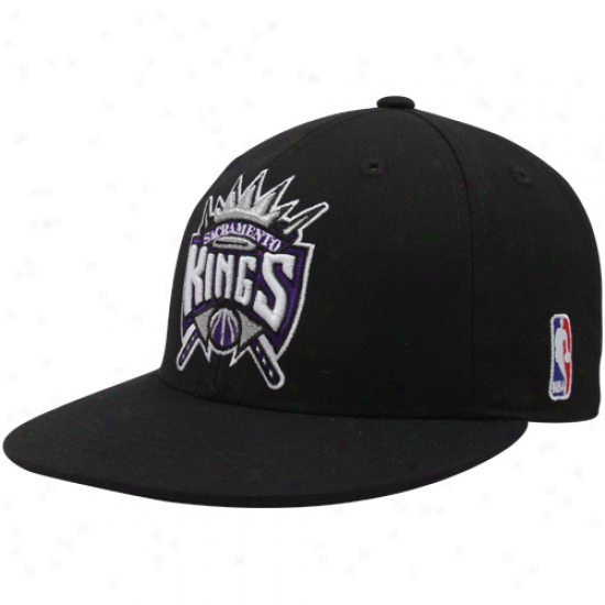 Adidas Sacramento Kings Black Team Preferred Flat Bill Fitteed Cardinal's office