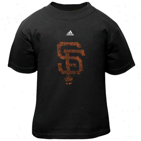 Adidas San Francisco Giants Toddler Distressed Logo T-shirt - Black