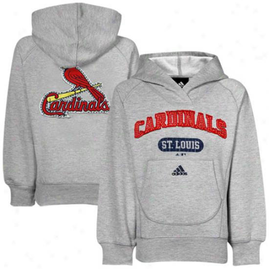 Adidas St. Louia Cardinals Youth Girls Ash Pop Over Shawl Collar Pullover Hoody