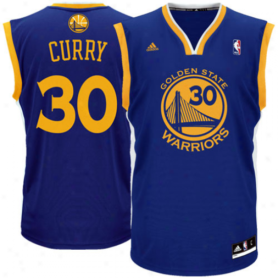 Adidas Stephen Curry Golden State Warrirs Youth Revolution 30 Twill Replica Jersey - Royal Blue