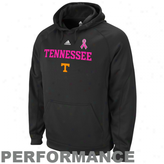 Adidas Tennessee Volunteers Black Breast Cancer Awareness Training Performance Pullover Hoodie Sweatshirt