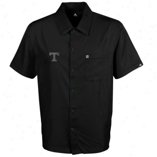 Adidas Tennessee Volunteers Black Logo Button-down Shirt