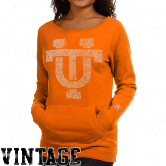 Adidas Tennessee Volunteers Ladies Tennessee Orange Giant Logo Pullover Sweatshirt