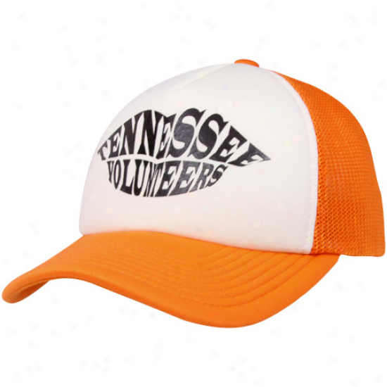 Adidas Tennessee Volunteers Ladies Tennessee Orange-natural Kiss  Adjustsble Trucker Hat