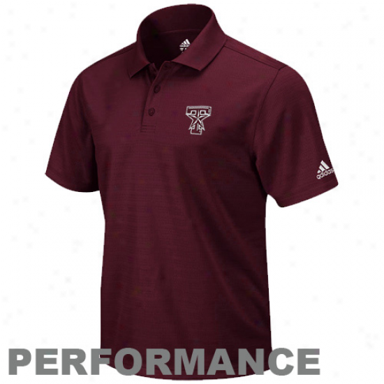 Adidas Texas A&m Aggies Maeoon Climalite Performance Polo