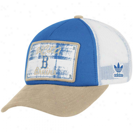 Adidas Ucla Bruins True Blue-gold Patchwork Pride Adjustable Trucker Hat