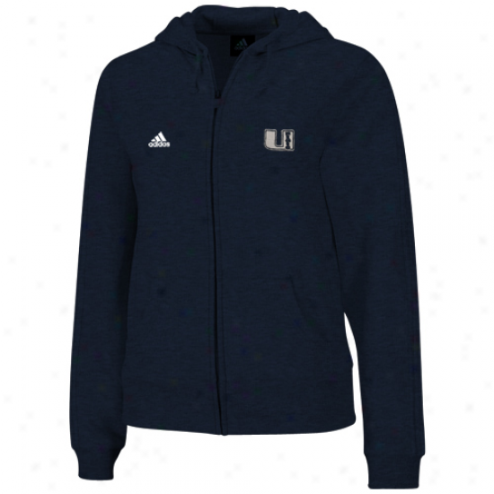 Adidas Utab State Aggies Ladies Navy Blue Radical Logo Full Zip Hoodie Sweatshirt