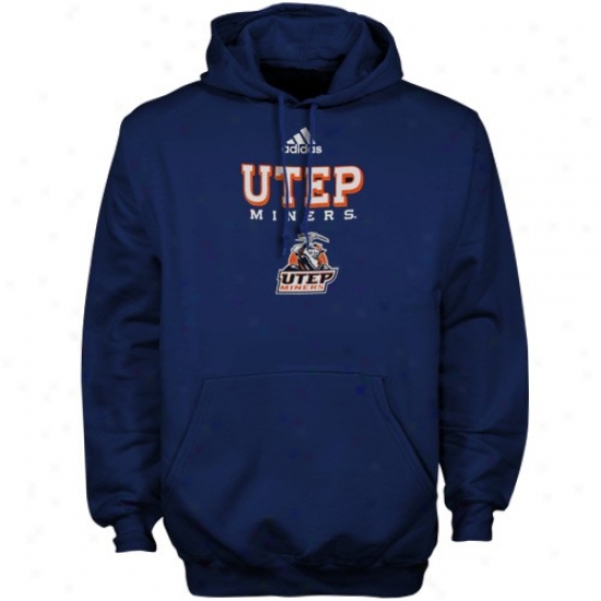 Adidas Utep Miners Navy Blue True Basic Hoody Sweatshirt