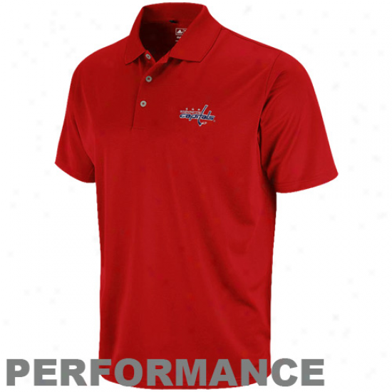 Adidas Washington Capitals Red Climalite Performance Polo