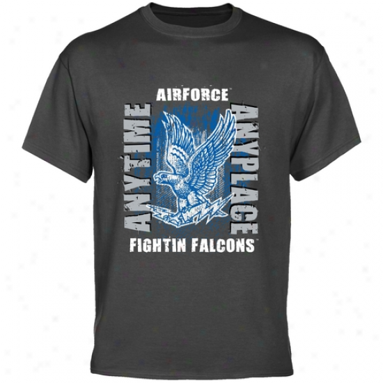 Air Force Falcons Charcoal Anytime Anyplace T-shirt