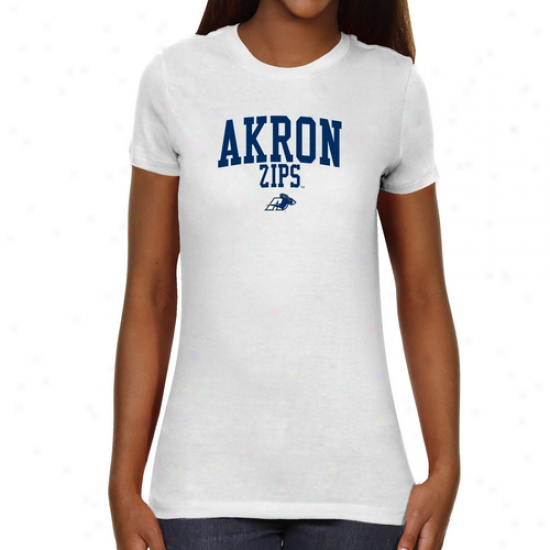 Akron Zips Ladies Team Roguish Slim Fit T-shirt - White