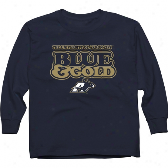 Akron Zips Youth Our Colors Long Sleeve T-shirt - Navy Blue
