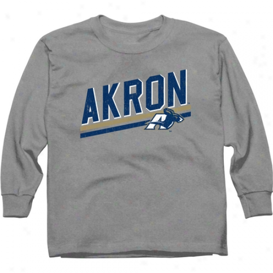 Akron Zips Youth Rising Bar Long Sleeve T-shirt - Ash