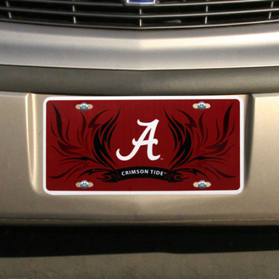 Alabama Crimson Tide Flame Styrene License Plate