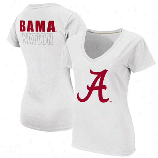 Alabama Crimson Tide Lafies Tone Bama Nation T-shirt - White