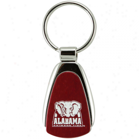 Alabama Crimson Tide Silvertone Teardrop Keychain