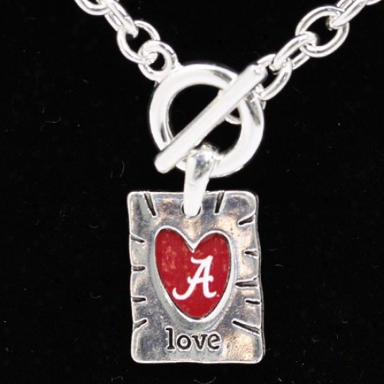 Alabama Crimso nTide Team Color Love Necklace