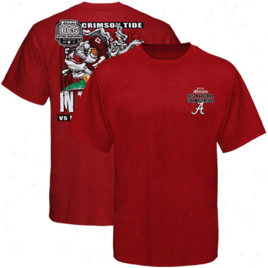 Alabama Crimson Tide Youth 201 Bcs National Championship Game Bpund Goal Line T-shirt - Crimson