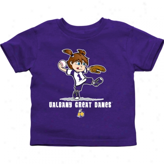 Albany Great Danes Toddler Girls Softball T-shirt - Purple